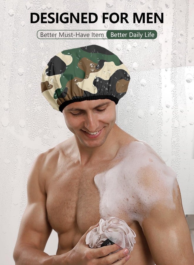 Years calm Shower Cap for Men, Waterproof Reusable Hair Cap with Dual-Layer Design, Reversible Double-Sided Use, Stretchable Elastic Band, Comfortable Fit for Shower, Gym, Hair Care & Travel - Image 4